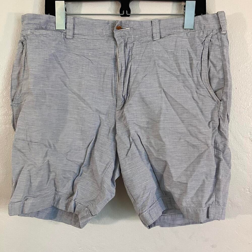 J. Crew Stanton Shorts Brad McNutt Irish Linen‎ Blue White Striped